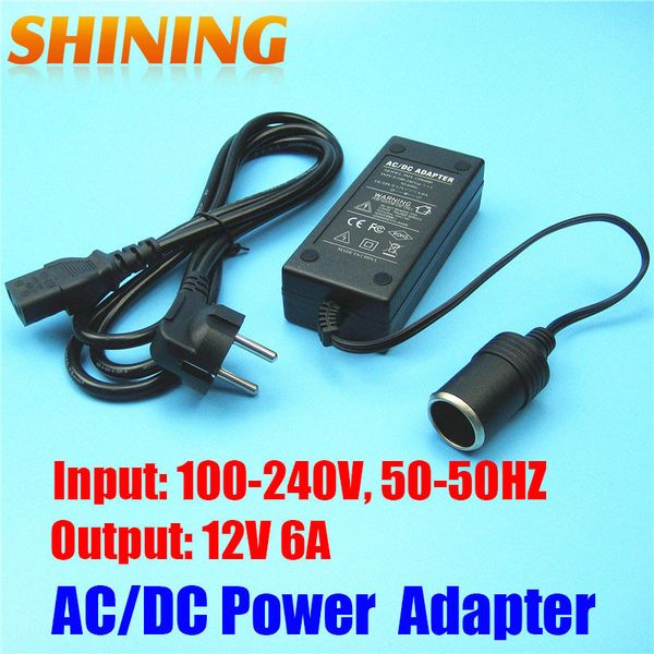 

ac100-240v to dc 12v 6a 72w power adapter power with car lighter socket for car washer and other 12v devices
