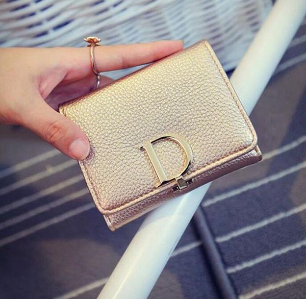 

designer womens wallets and purses snap fastener short clutch wallet fashion small female purse short purse fashion women wallet/22, Brown;gray