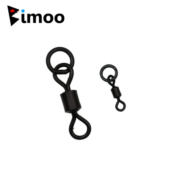 

bimoo 10 pcs anti glare mablack finish carp fishing swivel rolling snap with ring snap connector carp fishing accessories