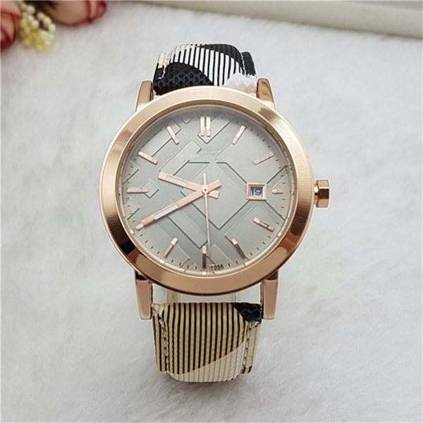 

xz luxury men women watch dimensional dial with auto date leather band quartz casual watches for ladies mens valentine gift, Slivery;brown