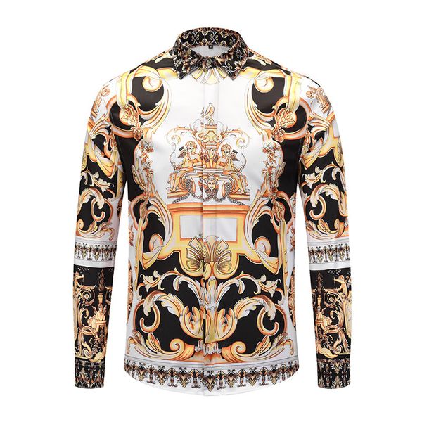 

mens 2020 luxury дизайнерские футболки womens 3d золотой напечатанных мебельное 20ss лето новая мода марка вскользь тонкий длинный рукав муж, White;black