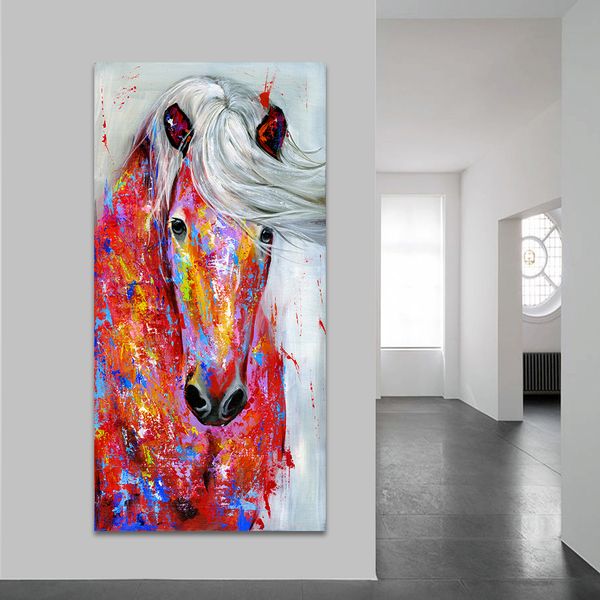 2020 Large Canvas Wall Art Painting Animal Picture Horse Portrait