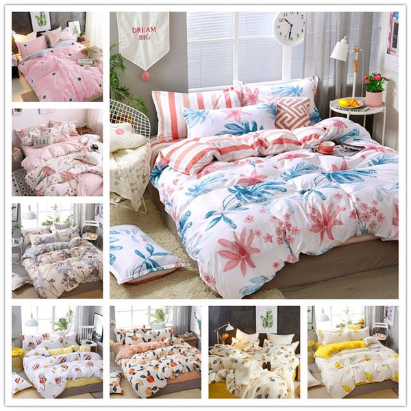 Microfiber Fabric Bedding Set King Twin Queen Size With Beautiful