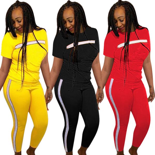 

3brand de igner women jogging uit hort leeve 2 piece et track uit t hirt legging outfit port wear port triped pullover uit 693