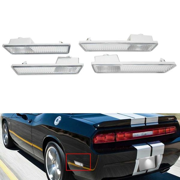

4pcs smoked /clear oem front & rear side marker cover for 2008-2014 dodge challenger