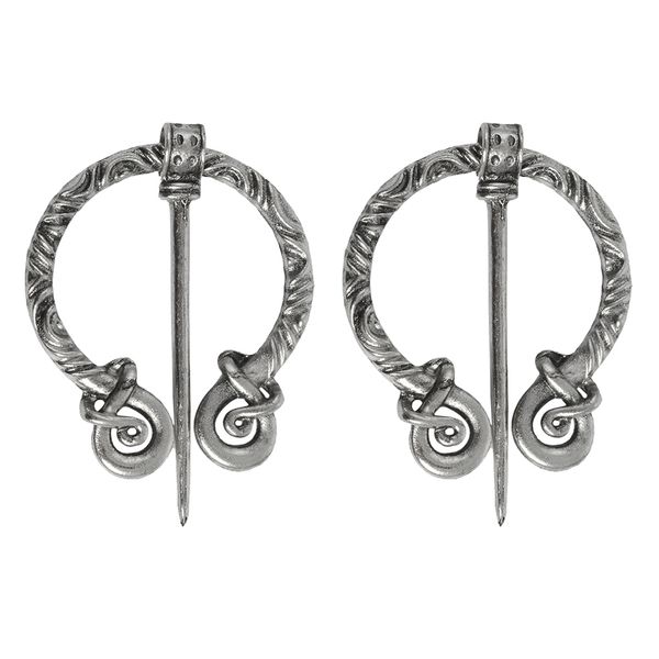 

2 pcs celtic brooch medieval lapel pins viking pins for coat scarf sweaters, Gray