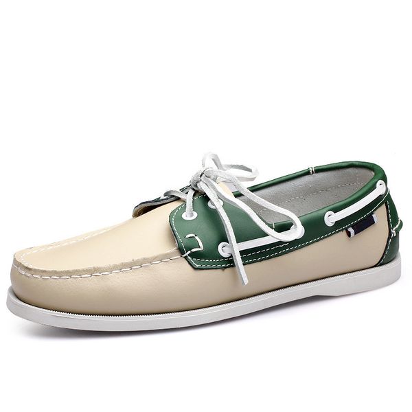 

2018 slip on men driving shoes genuine leather sewing soft leather casual flat lace up shoes size 38-44 eleven colors, Black