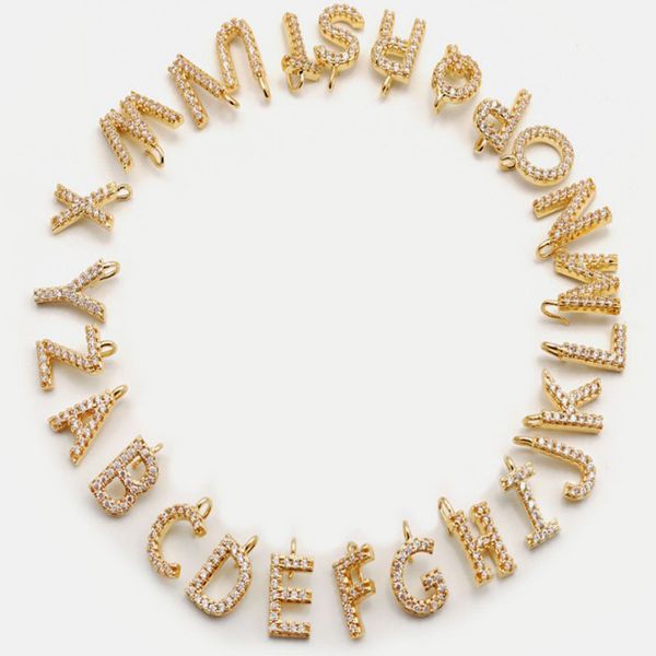 

5pcs/lot brass alphabet charms diy zricon initials from a-z alphabets pendant personalised name design art craft standing, Bronze;silver