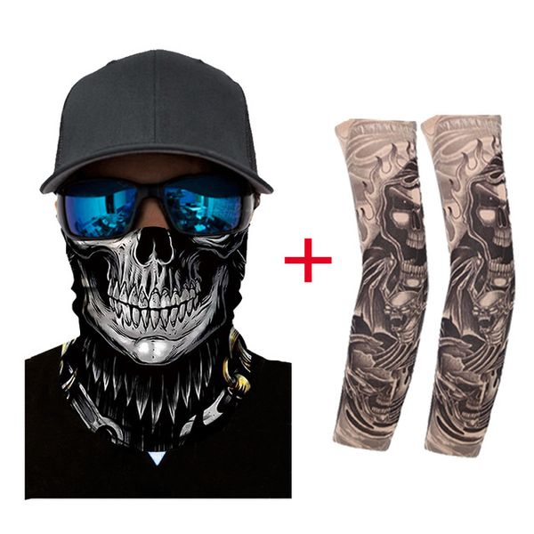 

новый головной платок пиратская шляпа маска поддельные татуировки рука набор балаклава шляпа ужас маска маскарад