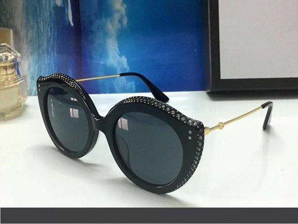 

роскошные 0214 солнцезащитные очки женщины бренд дизайнер ретро круглый летний стиль очаровательная цветная рамка высокое качество уф защита, White;black