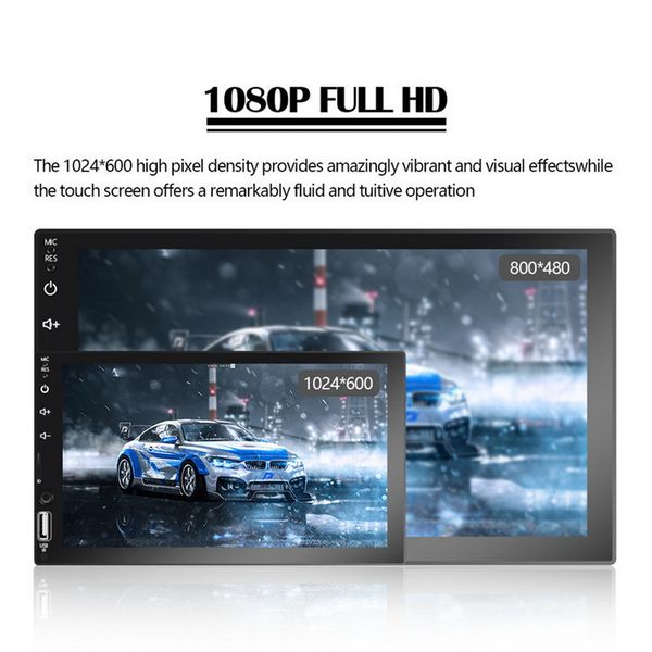 

2 din 7" mp5 bluetooth usb tf fm camera multimedia player car radio mirror link capacitive touch screen