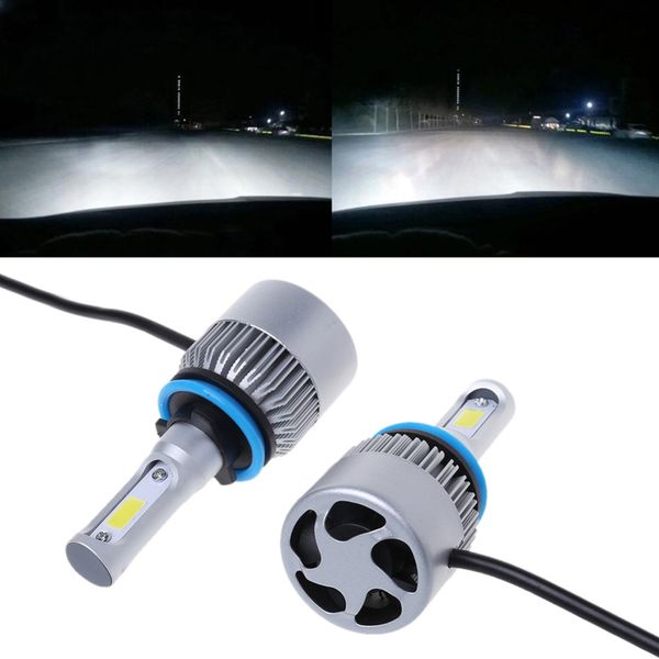 

h11 led фара конверсия 8000lm 80w cob 6500k белый свет лампы водонепроницаемый