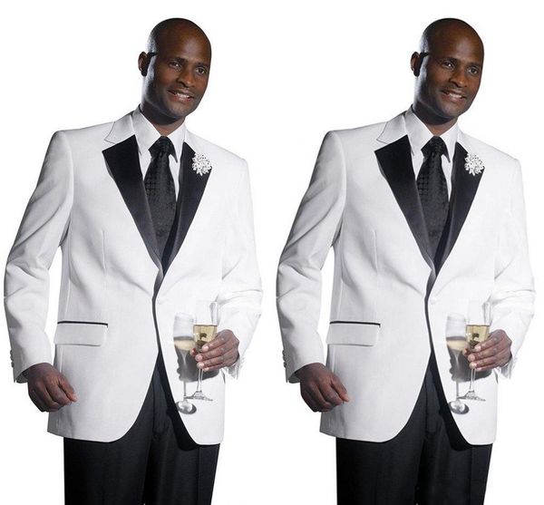 

fashion white groom tuxedos notch lapel groomsmen wedding tuxedos popular men formal blazer prom jacket suit(jacket+pants+tie) 334, Black;gray