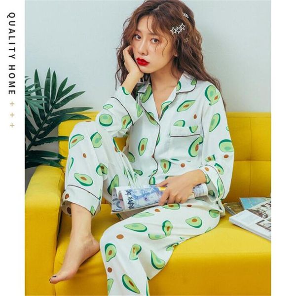 

new long sleeved silky pajama sets sleepwears spring avocado little fresh ladies' home wear suit, Black;red