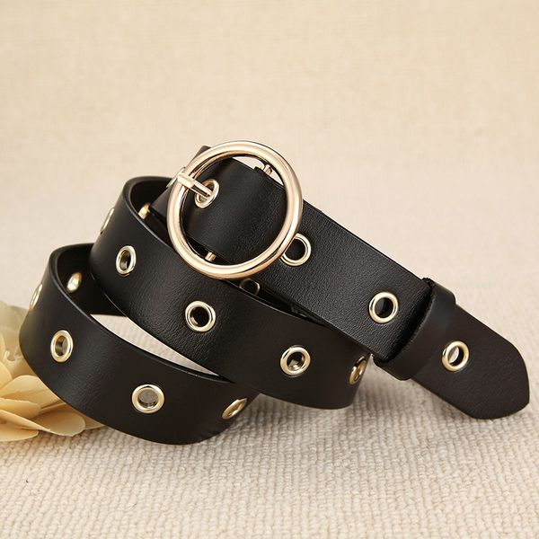 

fashion design women's genuine leather belts female round buckle retro style belt for women accessories 2.8cm w zk-055, Black;brown