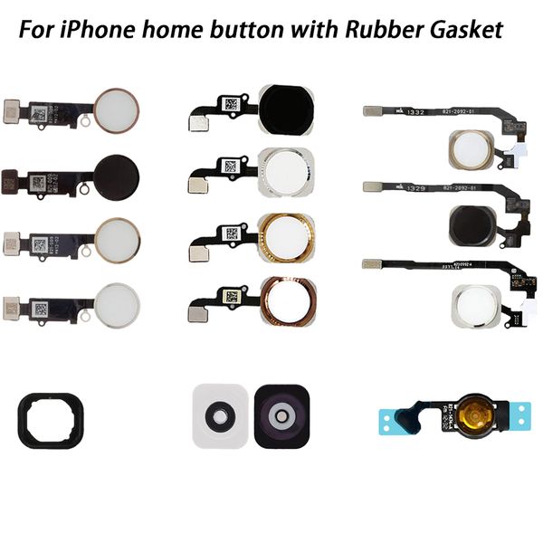 

10шт для iphone 5 5c 5s 6 6p 6s 6sp 7 7 plus замена главная кнопка ключ с гибким кабелем и резиновой прокладкой