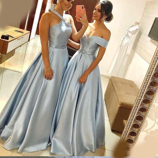 

blue prom plus size dress long 2020 elegant off the shoulder backless floor length women formal evening dresses, Black