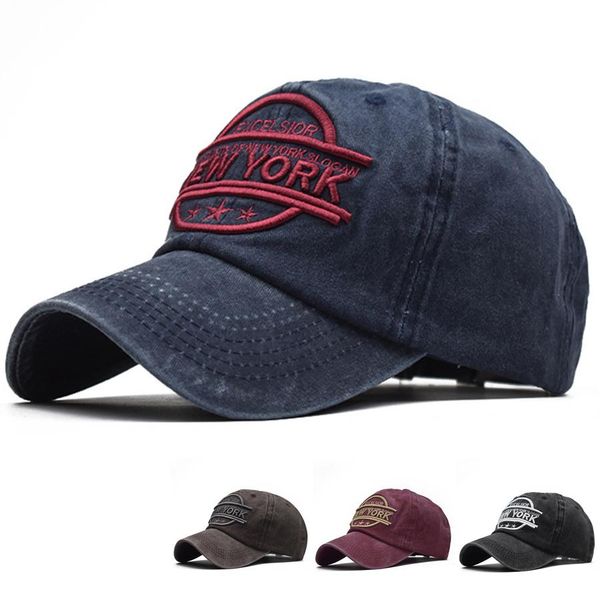

new washed old baseball cap fashion hat suede cotton new york letter embroidery men sunmer adjustable outdoor sports caps, White