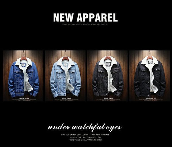 

мужчины мода куртка конструктора зима толстых джинсовая куртка мужской нагрудный длинный рукав повседневного свободные пальто 2020 нового пр, Black;brown