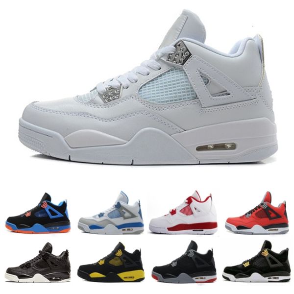 

wholesale 4 4s pure money basketball shoes mens 4s cactus jack bred raptors white cement sports sneakers motorsport outdoor sports sneakers