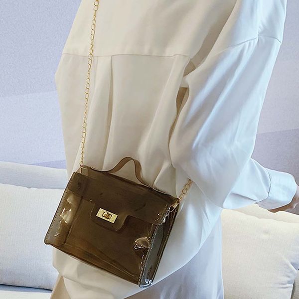 

ocardian handbag new fashion bag for 2019 women's transparent jelly messenger bags girls solid color hasp summer handbag jul8