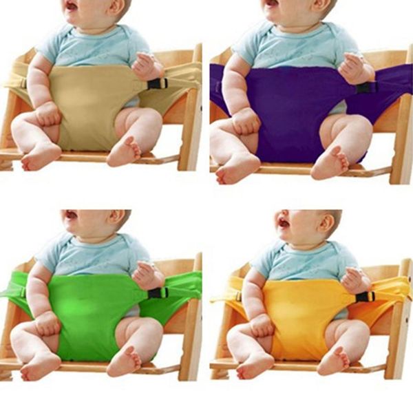 

new portable child baby chair lunch seat belt stretch wrap feeding harness booster