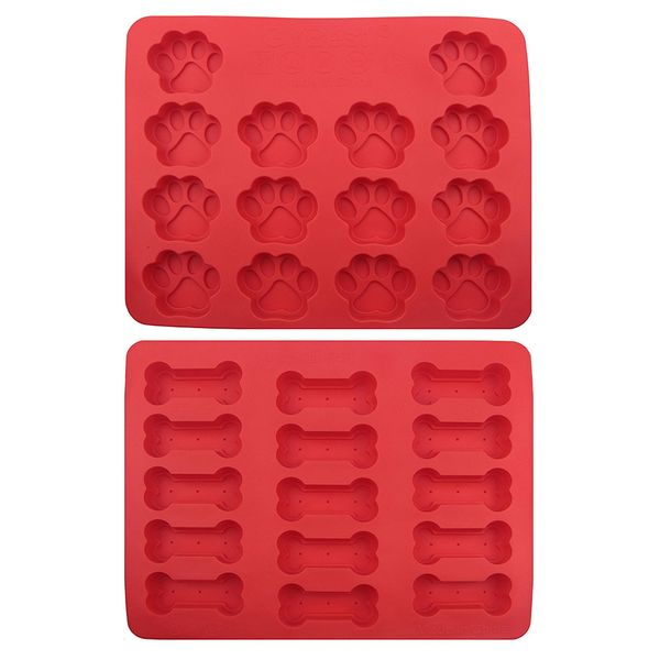 100 pz Osso di Cane Impronta Biscotto Cuocere La Muffa Senza Bastone Siliconce Muffa Della Torta Stampaggio COOKNBAKE Forma Del Silicone per Biscotto Caramella