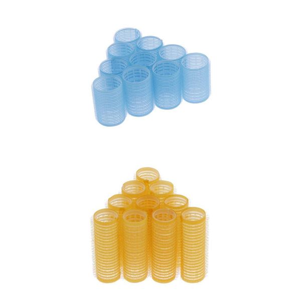 

20x 20mm yellow + 40mm blue self grip hair rollers curls set for women men