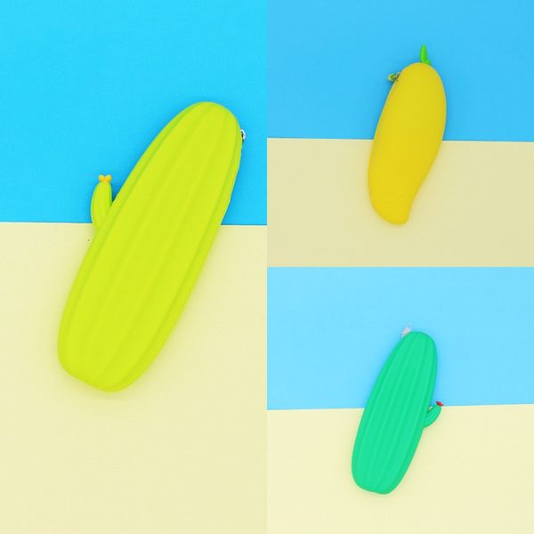 

primary students pencil case silicone fruits vegetables series pen storage bag carrot shape pencils bags new arrival 6 96mt l1