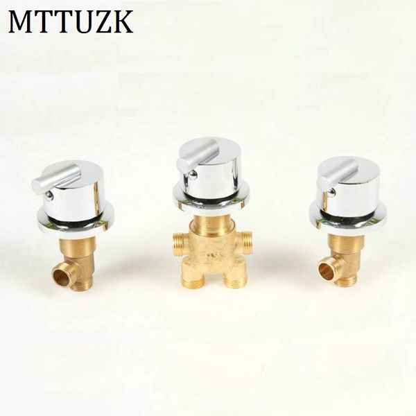 

solid brass chrome finish bathtub and cold water control valve bath shower mixer bathtub faucet 3 piece set switch valve