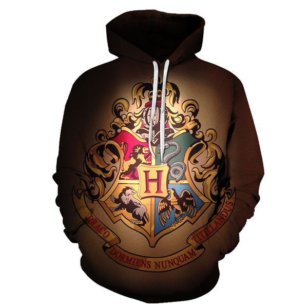 

harry styles with kindness printed funny sweatshirts women/men potter shield 3d long sleeve hoodie fashion harajuku sweatshirts, Black