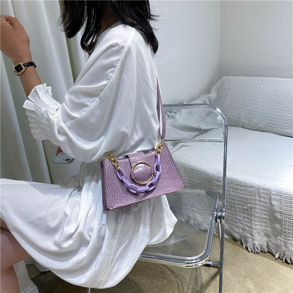 

2020 new ladies armpit bag fashion casual messenger baguette bag elegant chain clutch women's
