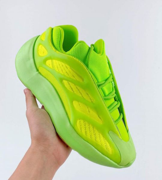 

with box)700 v3 fluorescent green sneaker men women fashion teal kanye west running shoes