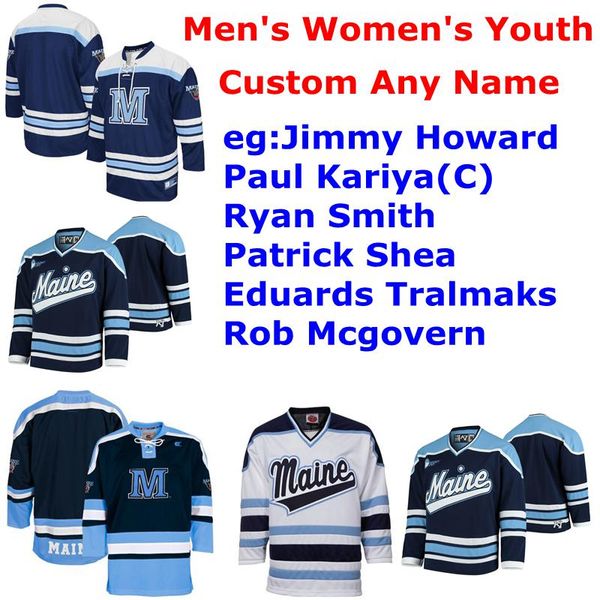 

custom maine black bears college hockey jerseys men's mitchell fossier jersey jeremy swayman ryan smith alexis binner tim doherty stitc, Black;red