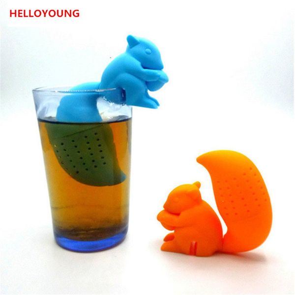 

cute squirrel tea strainer silicone loose-leaf tea infuser filter diffuser fun tea accessories preferred