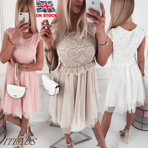 

женщины кружева вечернее бальное платье выпускного вечера формальное коктейль свадебное пляжное мини-платье, Black;gray