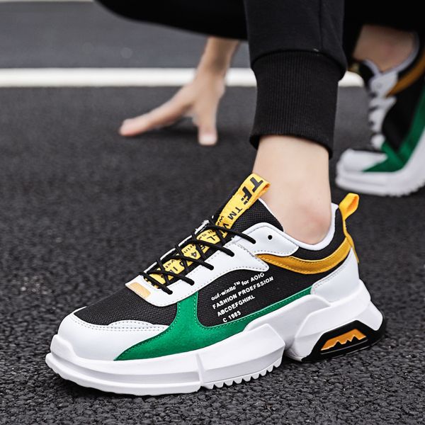 

m- explosion models autumn new students men's shoes casual tie daily color matching harajuku low lightweight street shoes, Black