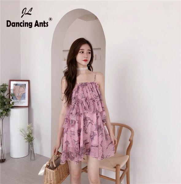 

woman summer dress sleeveless slash neck off shoulder vestidos beach style vintage floral-printed ruffles chiffon dresses, Black;gray