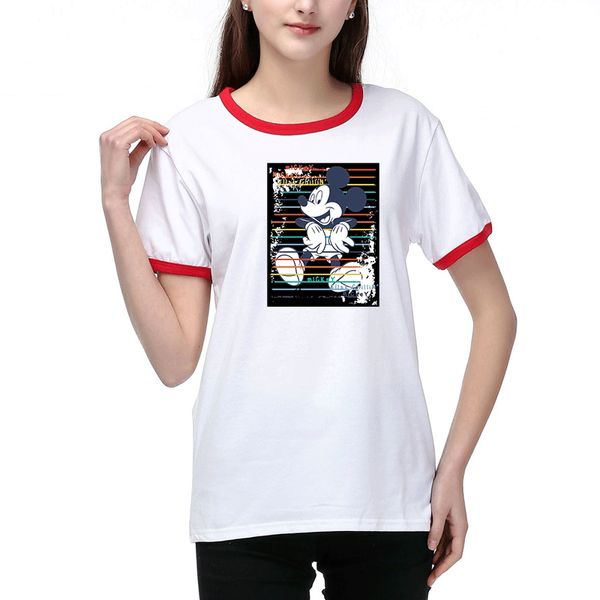 

women's t-shirt 2020 summer new breathable trend lovely printed casual loose gentlewomen t-shirt 2-color selected size s-2xl, White