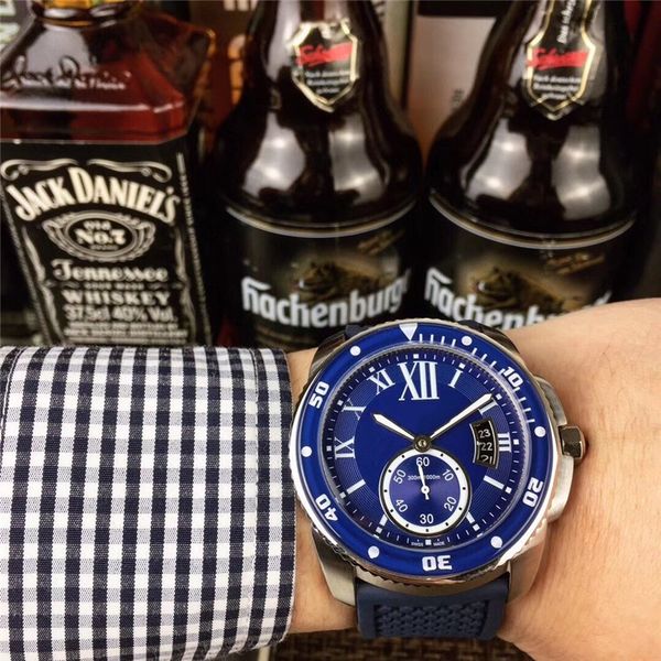 

2019 люкс синий автомат 41 мм мужские часы бизнес спортивные резиновые водонепрониц