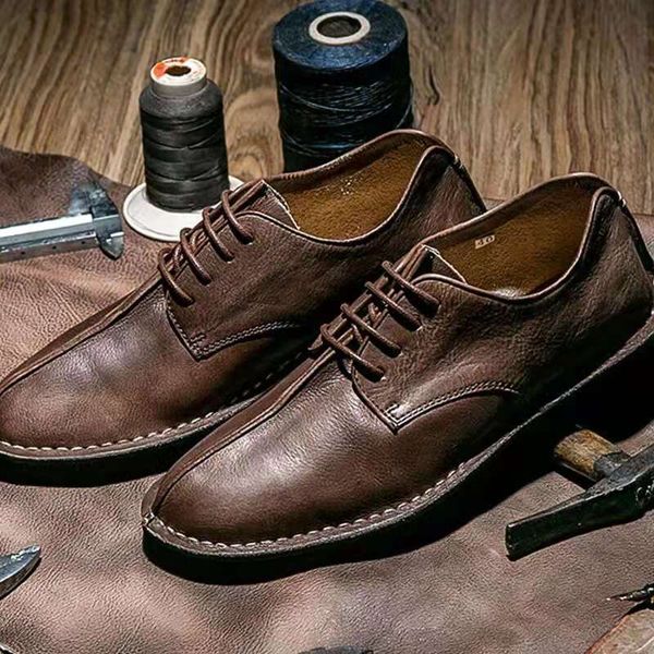 

men leather shoes lace up casual shoes dress brogue spring ankle boots vintage classic male casual d218, Black