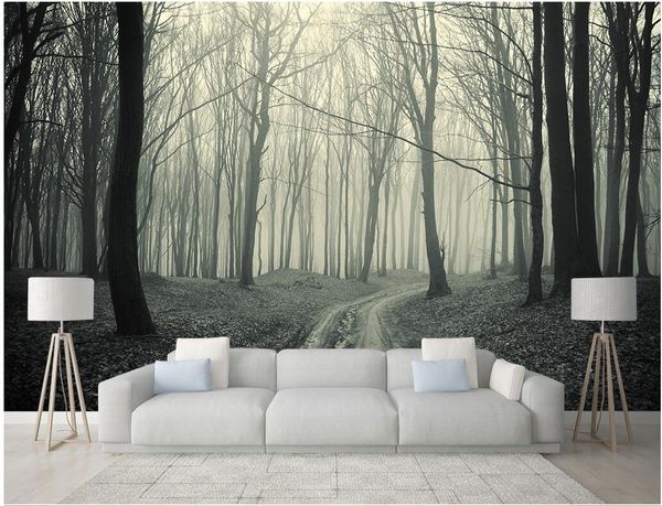 

3d wallpaper custom p mural retro nostalgic early morning forest big tree background home decor 3d wall murals wallpaper for walls 3 d