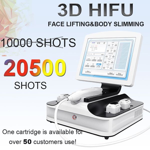 

3d hifu anti-wrinkl machine face lift skin tightening body slimming 3d hifu machine each cartridge with 20500 s