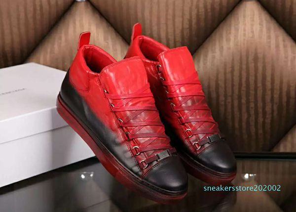 

с] box luxury arena тапки обувь мода kanye west gradient кожаные мужские случайные тренеры платье партии обувь zapatos hombre 39-46 s02, Black