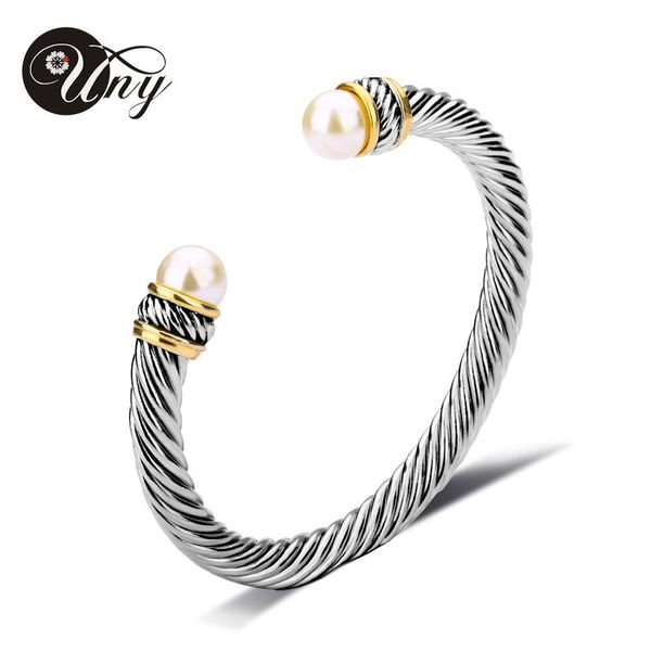 

uny bracelet imitation pearl bangle antique designer brand vintage jewelry bangles valentine christmas gift women cuff bracelets v191220, Black