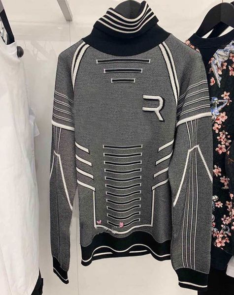 

мода мужчины и женщины дизайнер свитер luxury winter streetwear свитер скафандры отпечатаны женщины людей марка свитер трикотаж размер -xl, White;black