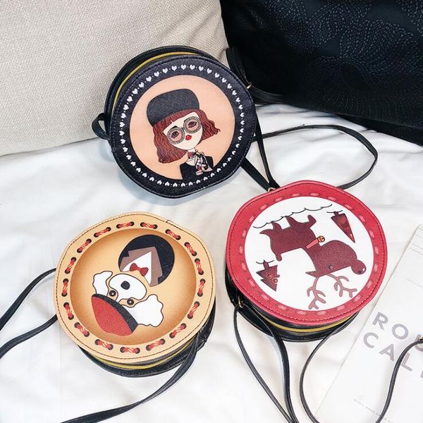 

2019 summer korean version of fashion small bag female polyester cartoon cute small round bag fashion shoulder diagonal straddle lady bag