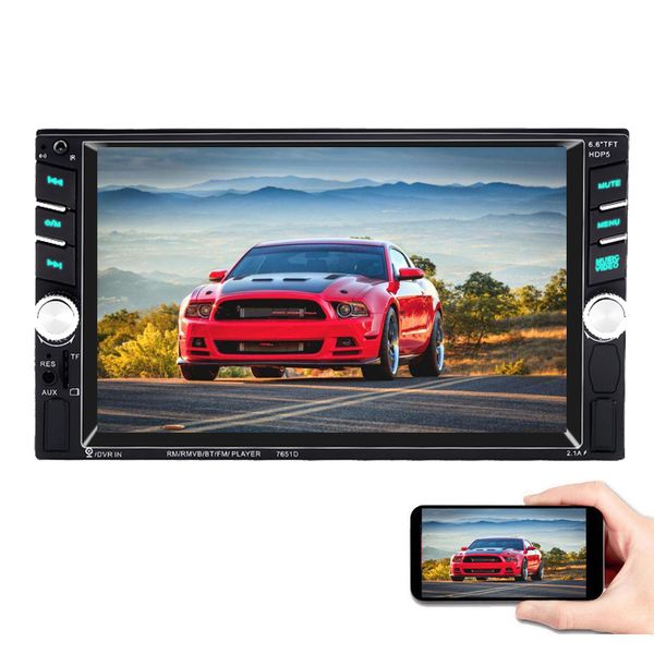 

2 din 7'' touch screen car central multimedia player radio mirror link bluetooth dvr rearview camera mp5 auto video automotivo car