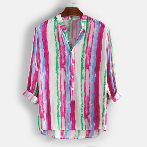 

men's shirt camisa fashion long sleeve shirt men casual colourful striped cotton male blouse streetwear camisa masculina, White;black