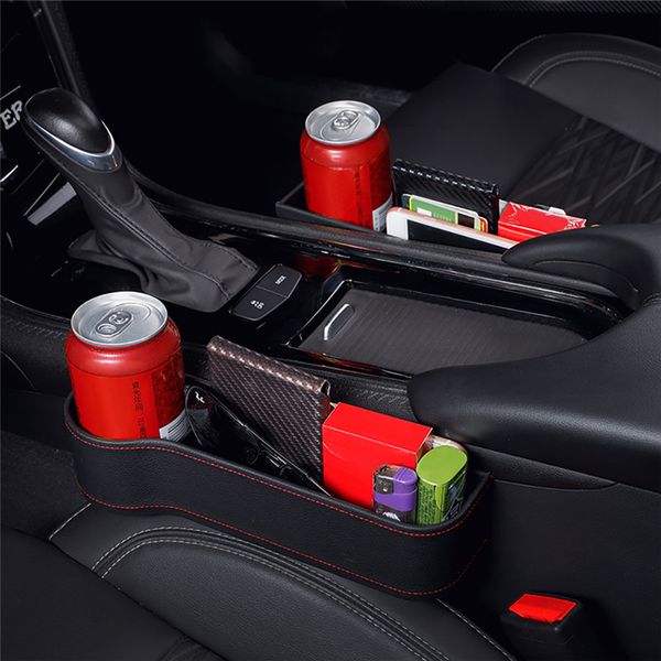 

for universal storage box car organizer car seat side slit seat gap pu case pocket for wallet coins cigarette cards phone drinks